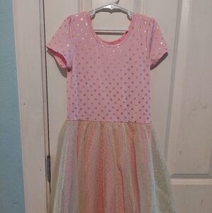 Pink and Gold Kids Dress